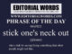 Phrase of the Day (stick one's neck out)-08APR22