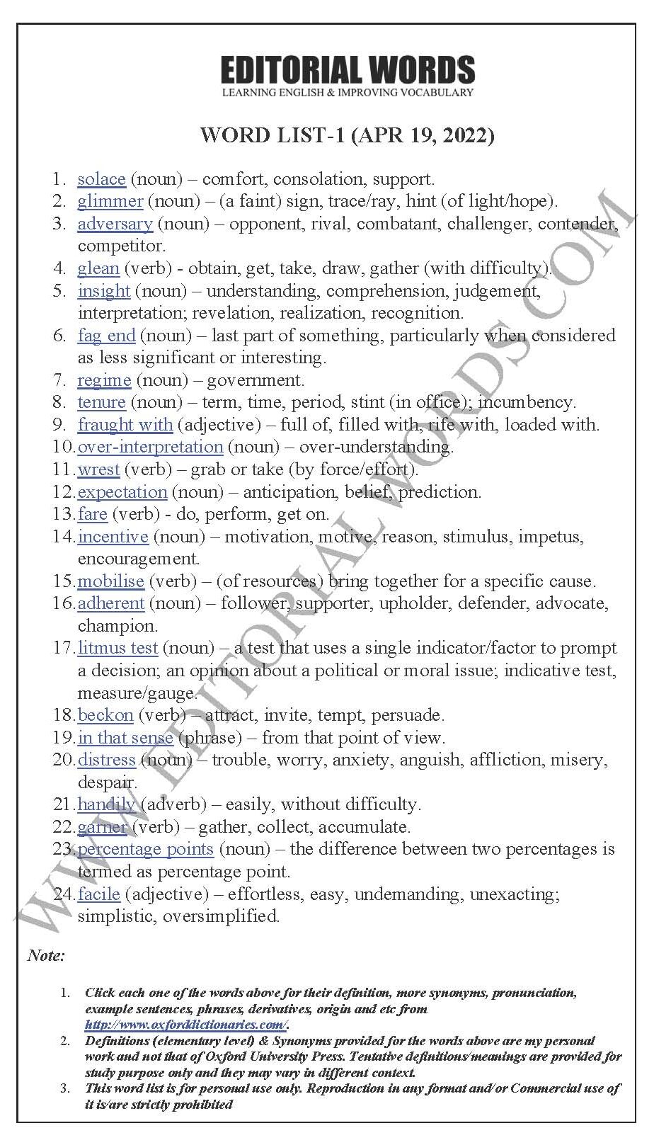 The Hindu Editorial Vocabulary in 2022