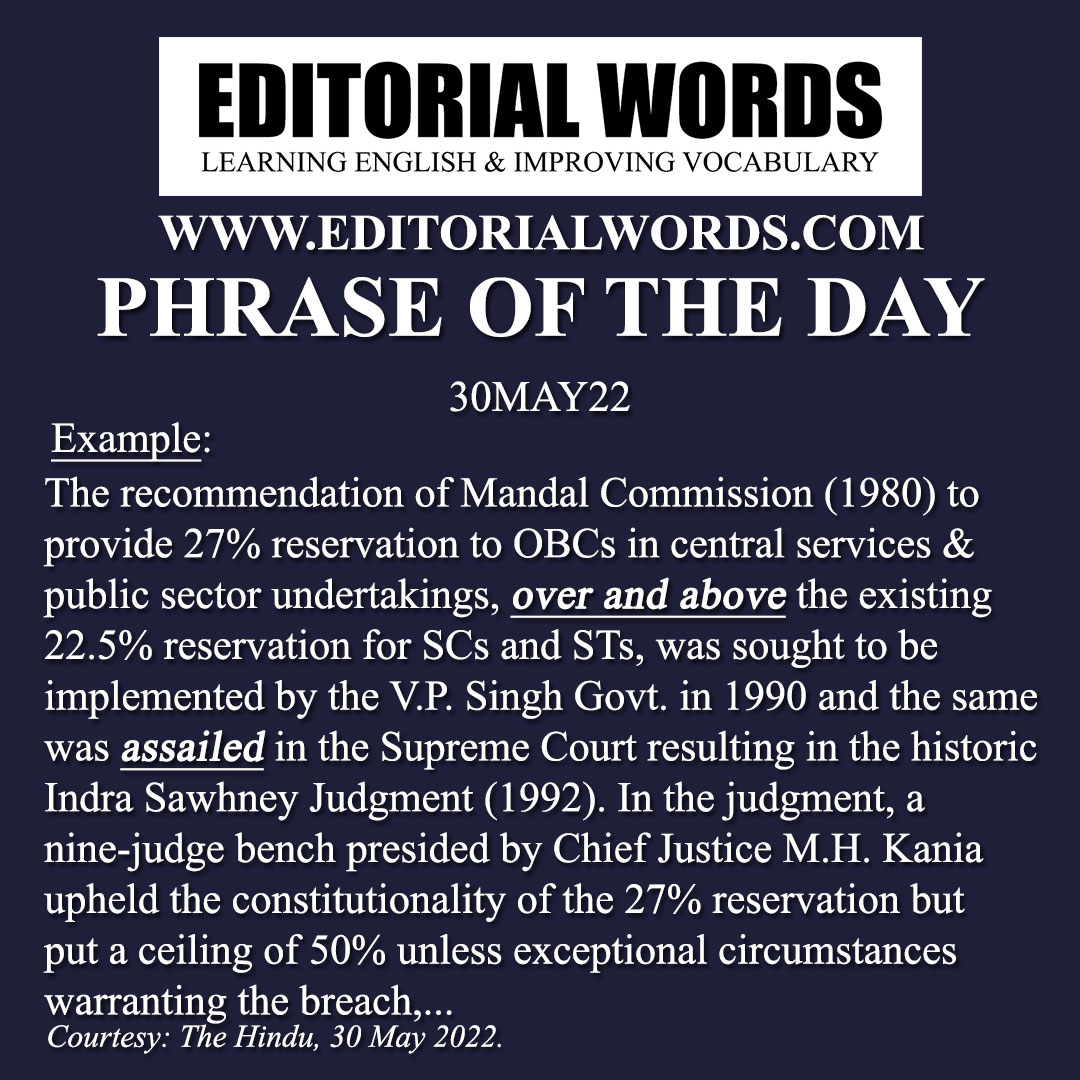 Phrase of the Day (over and above)-29MAY22 Phrase of the Day (over and above)-29MAY22