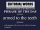 Phrase of the Day (armed to the teeth)-01JUN22