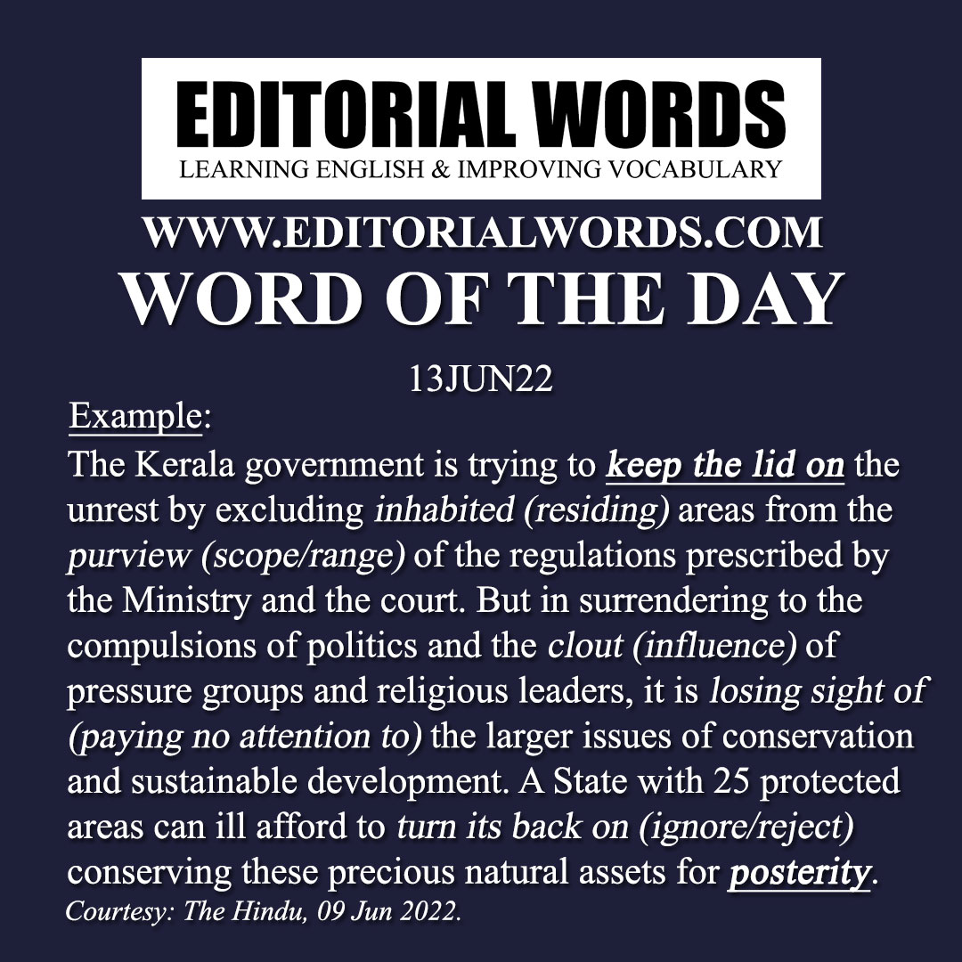 Word of the Day (posterity)-13JUN22