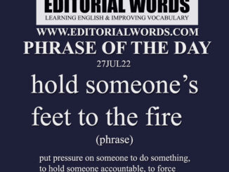 Phrase of the Day (hold someone’s feet to the fire)-27JUL22