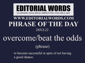 Phrase of the Day (overcome/beat the odds)-28JUL22