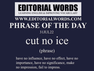 Phrase of the Day (cut no ice)-31JUL22