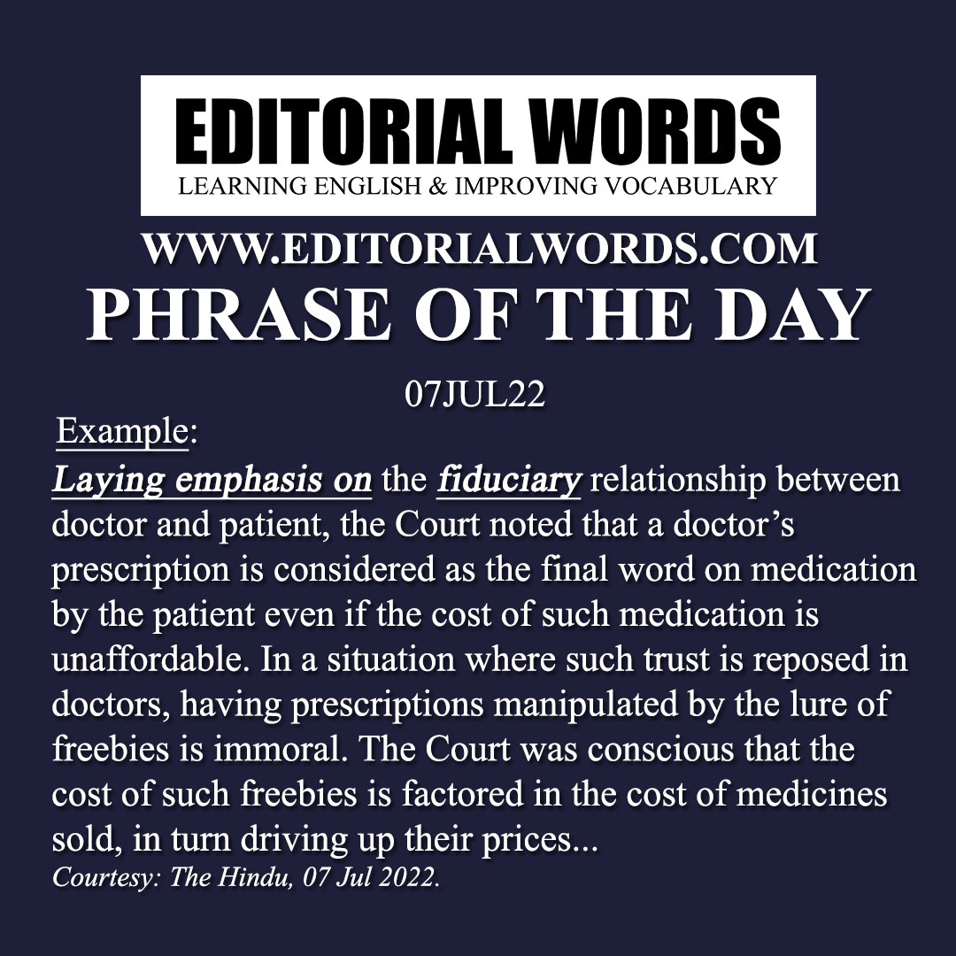 Phrase of the Day (lay emphasis on)-07UL22 Phrase of the Day (lay emphasis on)-07UL22