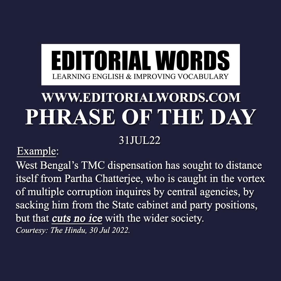 Phrase of the Day (cut no ice)-31JUL22