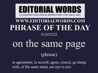 Phrase of the Day (on the same page)-31AUG22