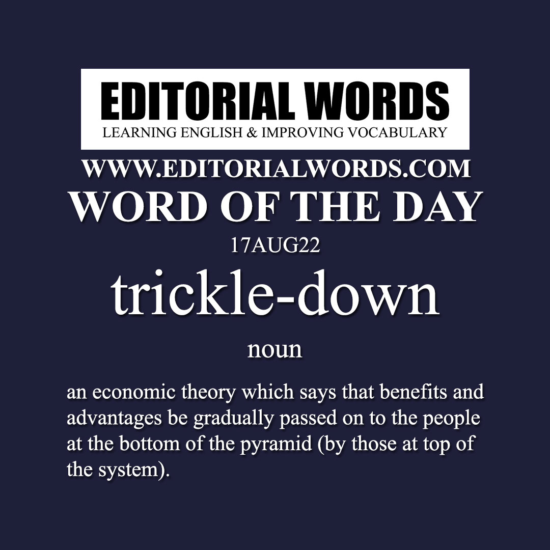 Word of the Day (trickle-down)-17AUG22 Word of the Day (trickle-down)-17AUG22