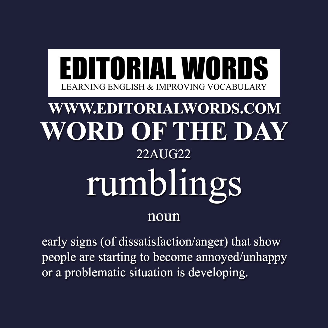 Word of the Day (rumblings)-22AUG22