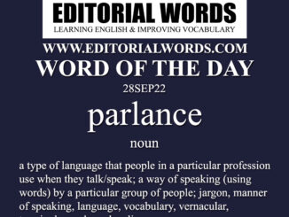 Word of the Day (parlance)-28SEP22
