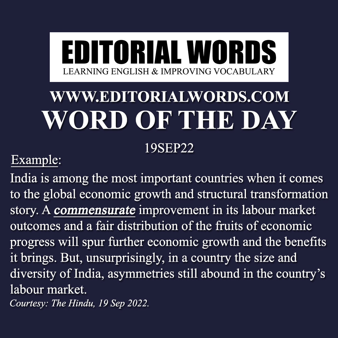 Word of the Day (commensurate)-19SEP22