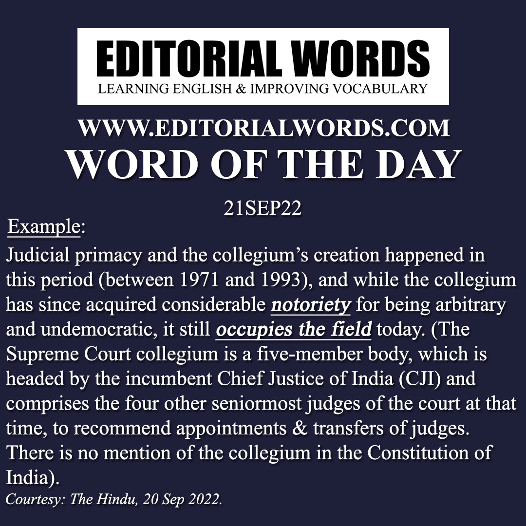 Word of the Day (notoriety)-21SEP22
