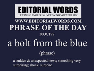 Phrase of the Day (a bolt from the blue)-30OCT22