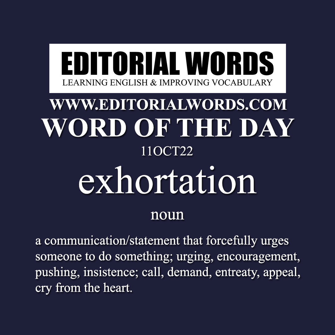 Word of the Day (exhortation)-11OCT22