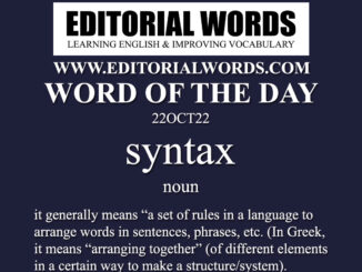 Word of the Day (syntax)-22OCT22