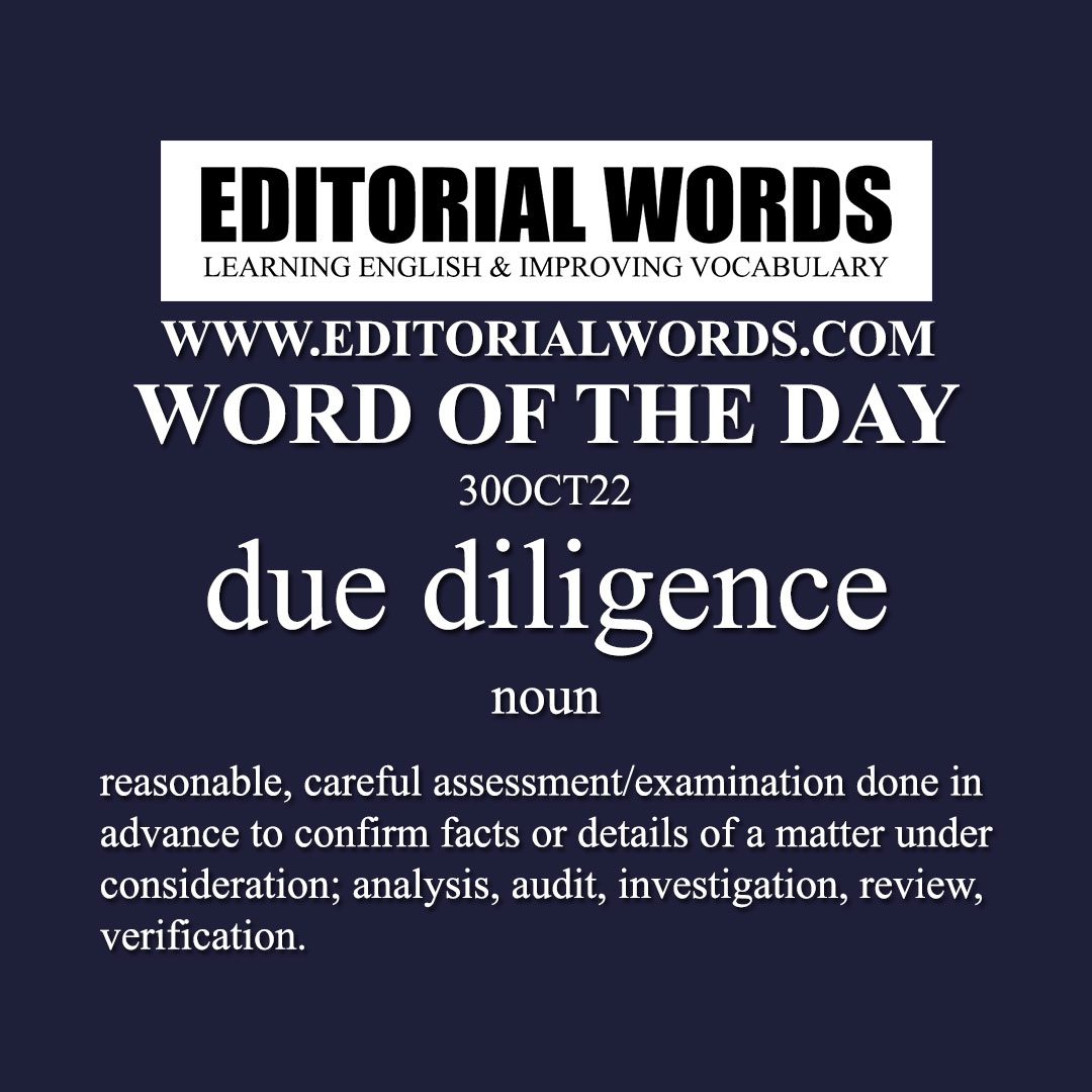 Word of the Day (due diligence)-30OCT22
