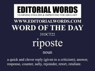Word of the Day (riposte)-31OCT22