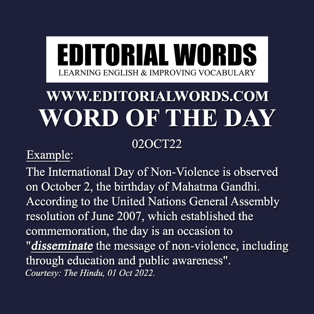 Word of the Day (disseminate)-02OCT22