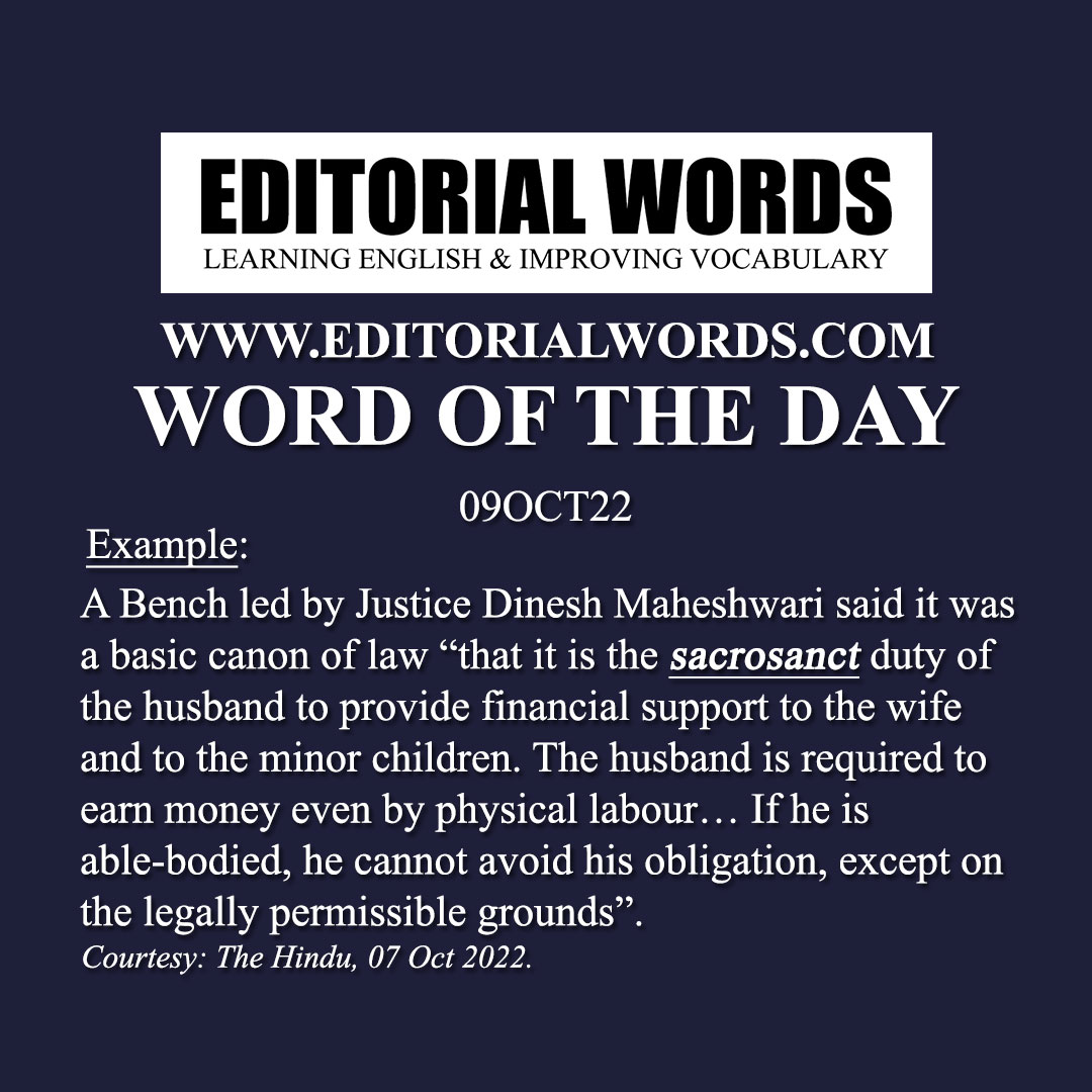 Word of the Day (sacrosanct)-09OCT22