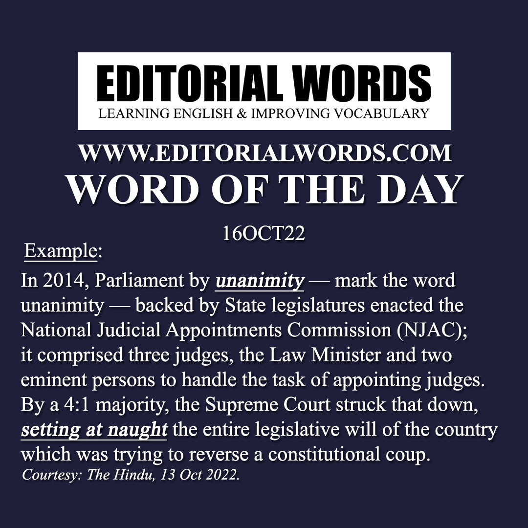 Word of the Day (unanimity)-16OCT22