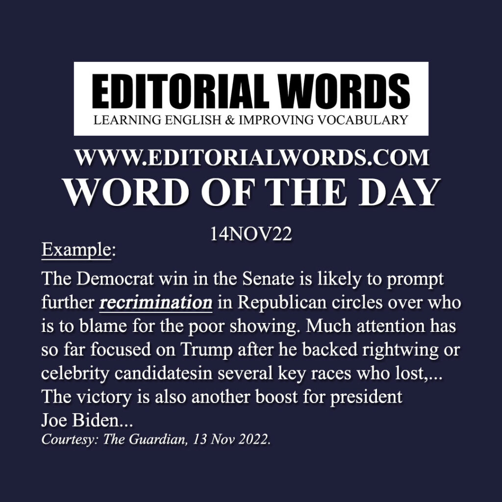 Word of the Day (recrimination)-14NOV22