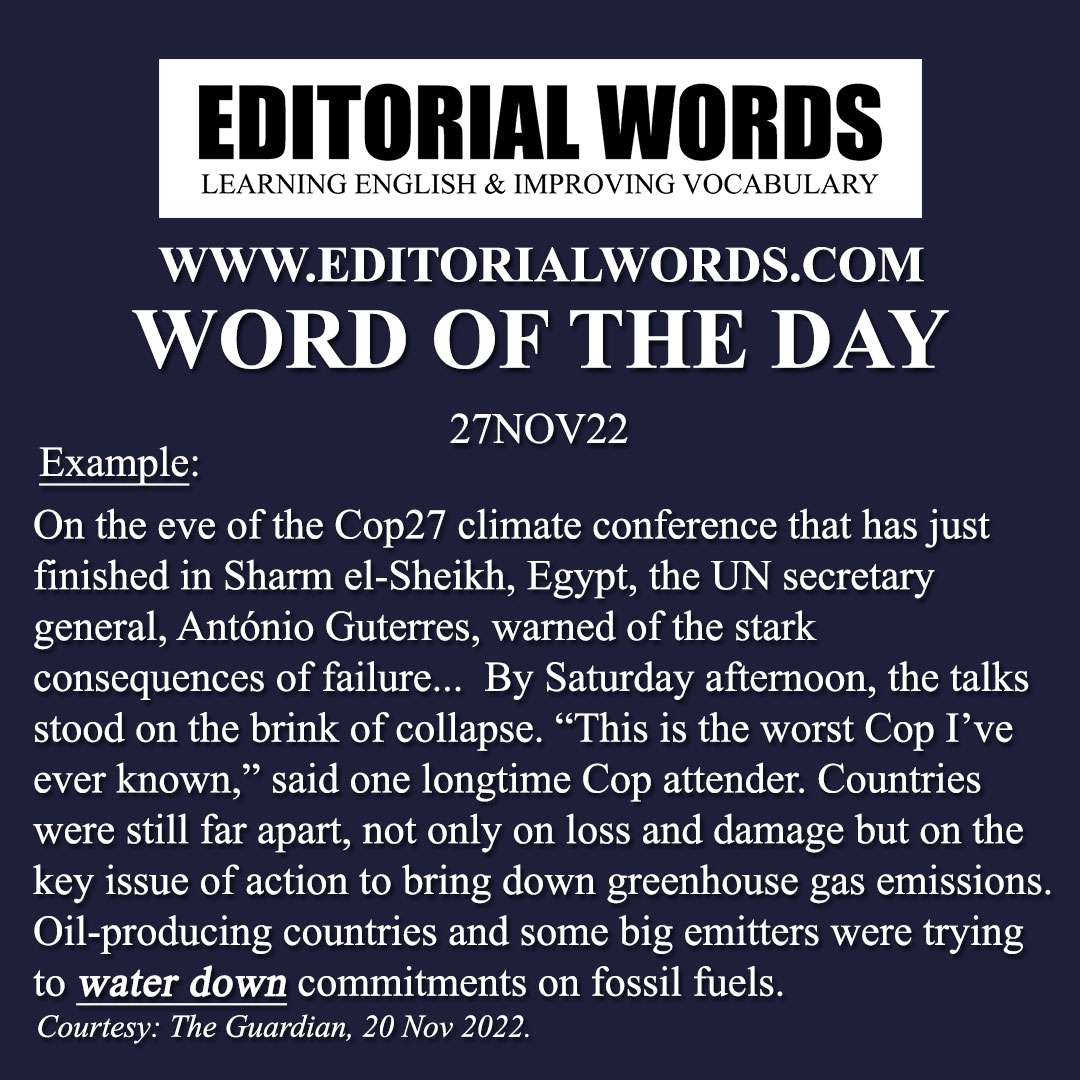 Word of the Day (water down)-27NOV22