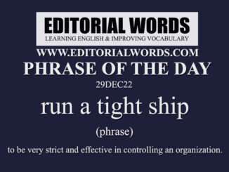 Phrase of the Day (run a tight ship)-29DEC22