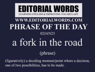 Phrase of the Day (a fork in the road)-02JAN23