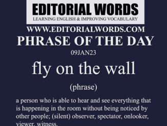 Phrase of the Day (fly on the wall)-09JAN23
