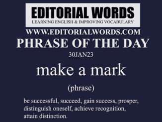 Phrase of the Day (make a mark)-30JAN23