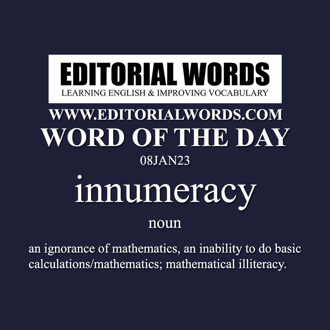 Word of the Day (innumeracy)-08JAN23