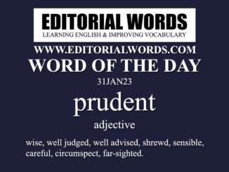 Word of the Day (prudent)-31JAN23