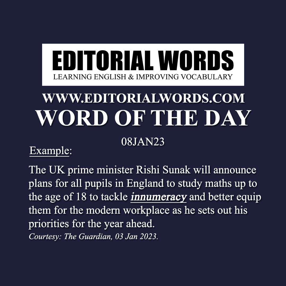 Word of the Day (innumeracy)-08JAN23