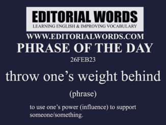 Phrase of the Day (throw one’s weight behind)-26FEB23
