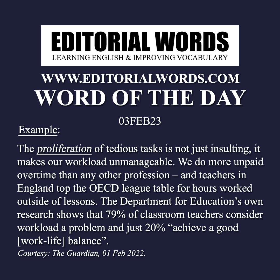 Word of the Day (proliferation)-03FEB23