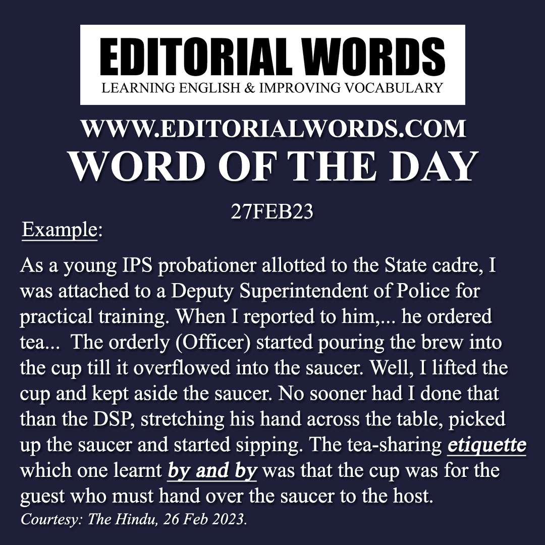 Word of the Day (etiquette)-27FEB23