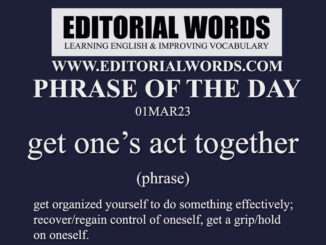 Phrase of the Day (get one’s act together)-01MAR23