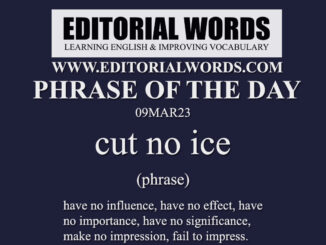 Phrase of the Day (cut no ice)-09MAR23