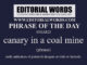 Phrase of the Day (canary in a coal mine)-10MAR23