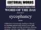 Word of the Day (sycophancy)-04MAR23