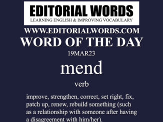 Word of the Day (mend)-19MAR23