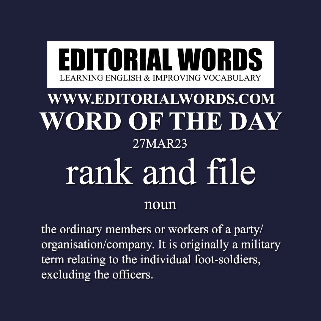 Word of the Day (rank and file)-27MAR23