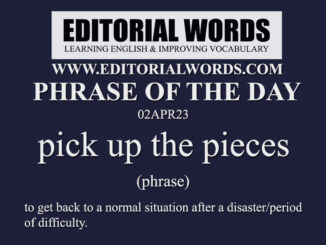 Phrase of the Day (pick up the pieces)-01APR23