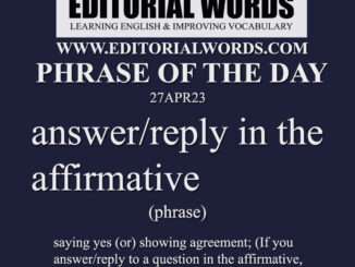 Phrase of the Day (answer/reply in the affirmative)-27APR23