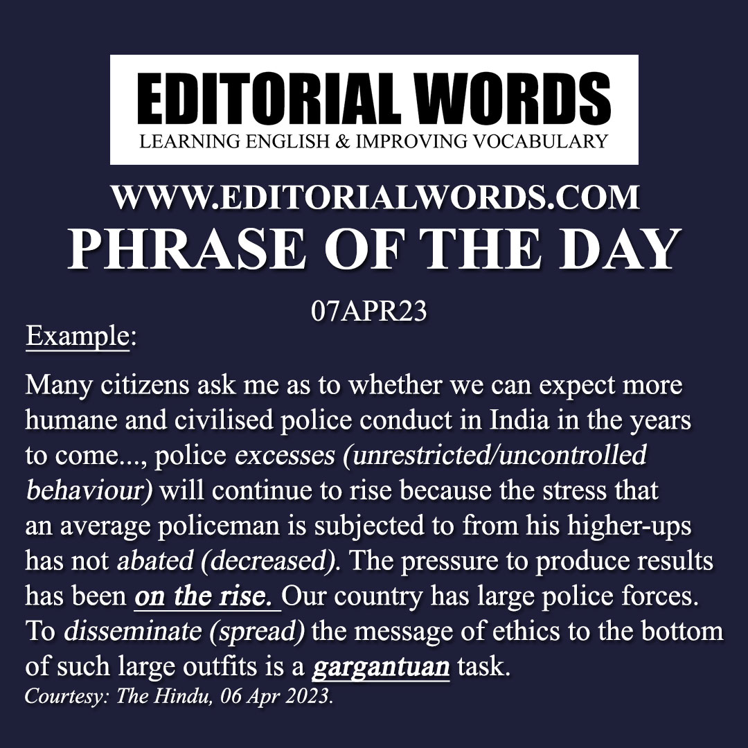 Phrase of the Day (on the rise)-07APR23