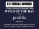 Word of the Day (prolific)-12APR23