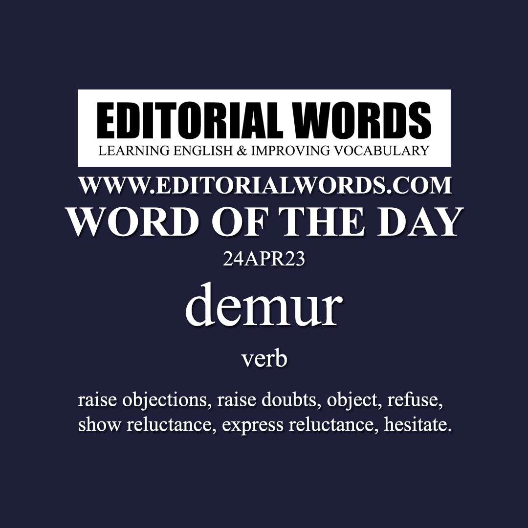 Word of the Day (demur)-24APR23