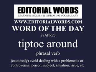 Word of the Day (tiptoe around)-28APR23
