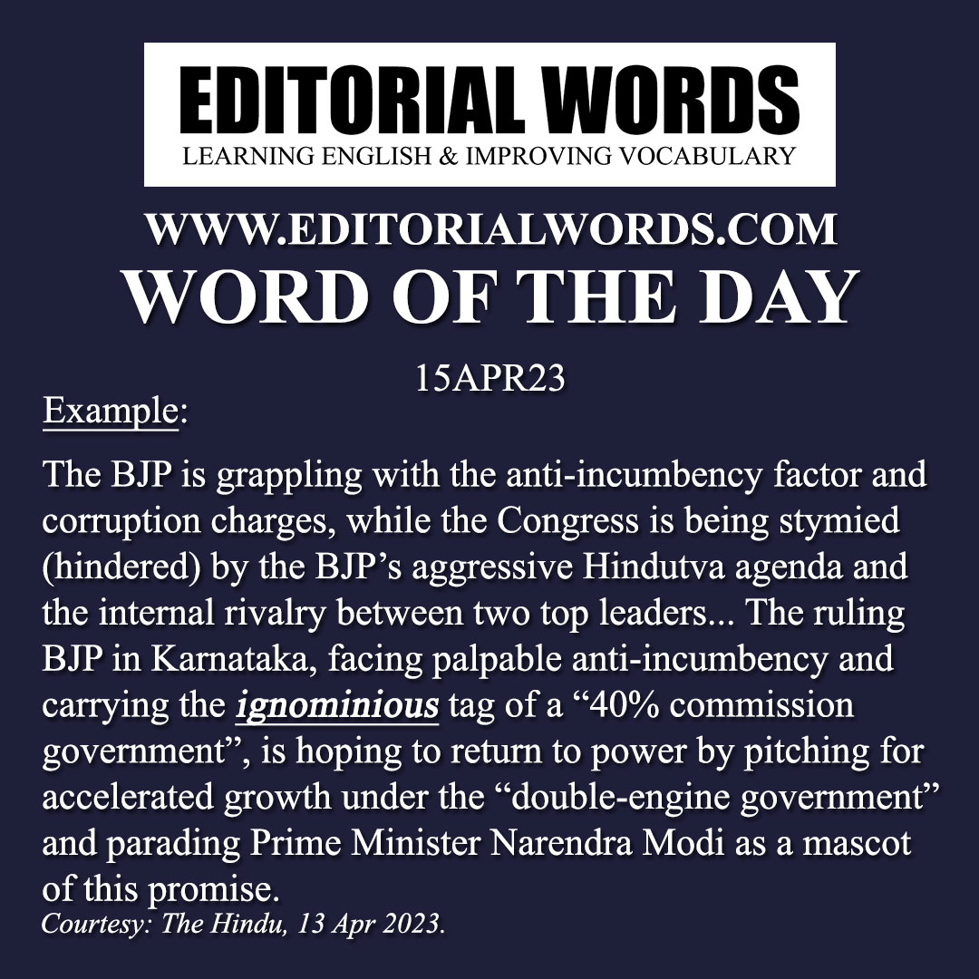 Word of the Day (ignominious)-15APR23