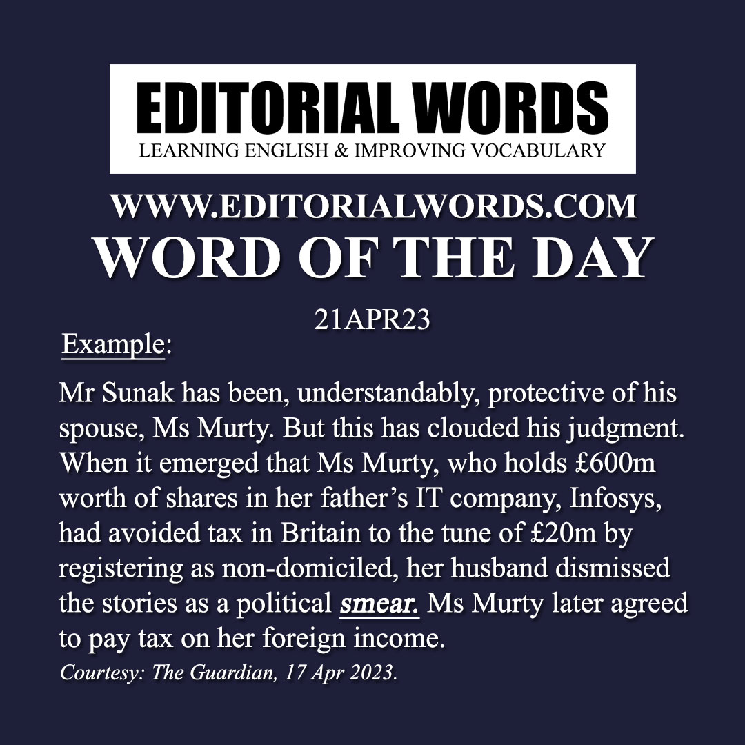 Word of the Day (smear)-21APR23 Word of the Day (smear)-21APR23